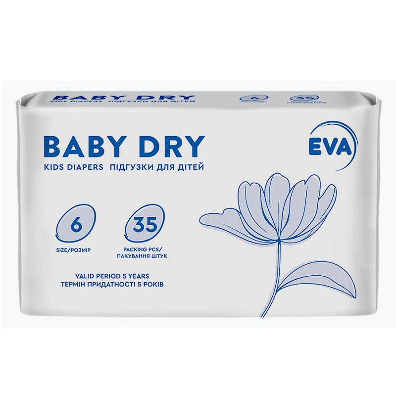 Підгузники для дітей EVA Baby dry, size 6 35шт
